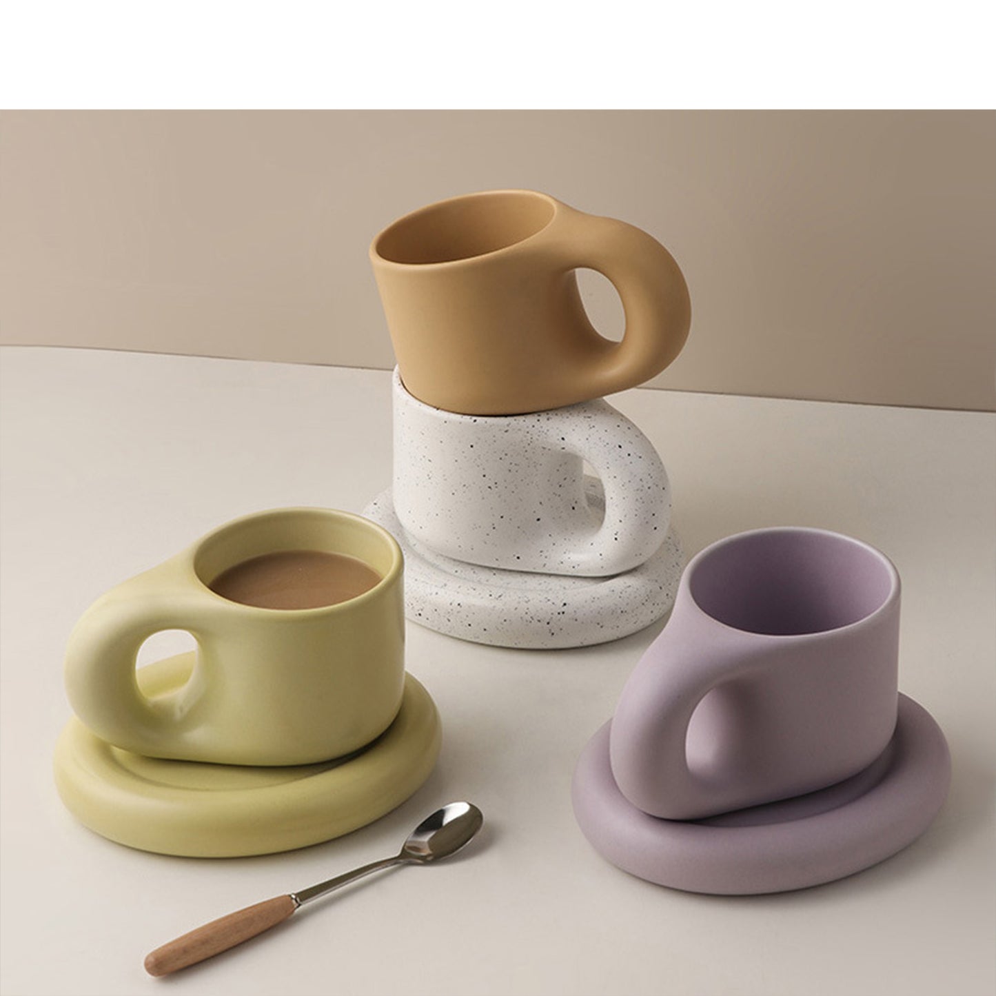 Minimalist Ceramic Mug Fat Mug Set