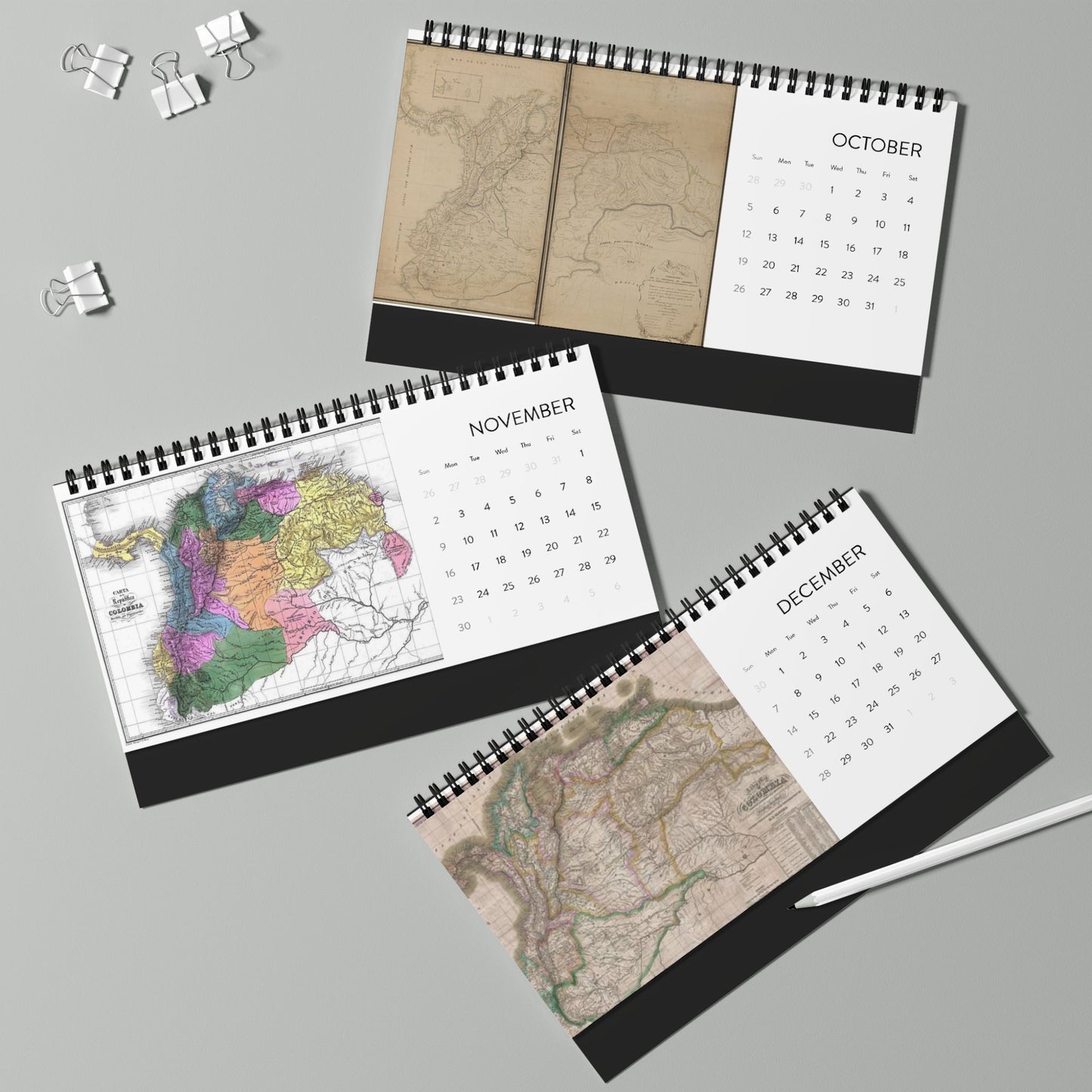 Desktop Calendar of Gran Colombia presidents (2025 grid)